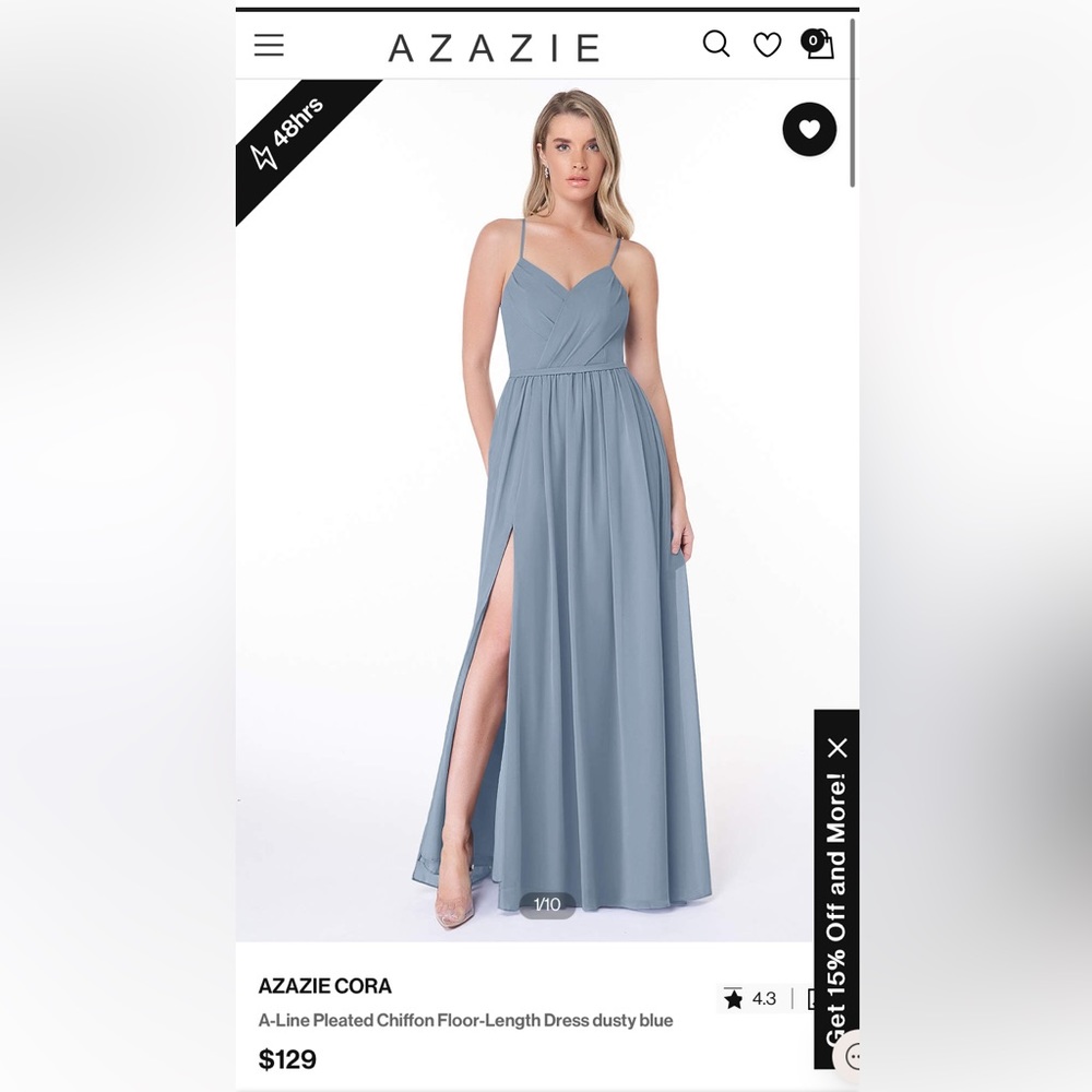 Azazie Cora Bridesmaids Dress Dusty Blue